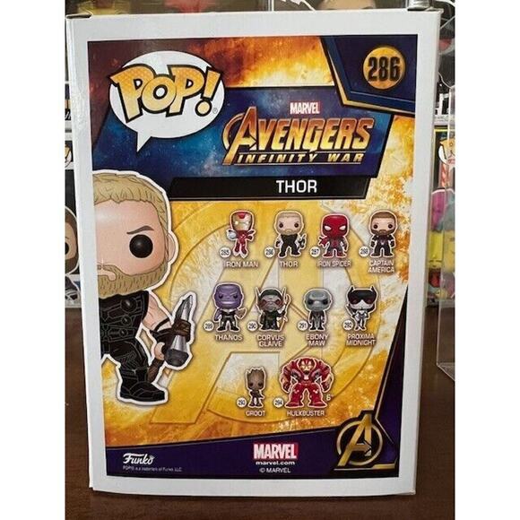 Funko Pop! Avengers Infinity War Thor #286 GITD Asia Exclusive Sticker VAULTED! - Picture 3 of 7
